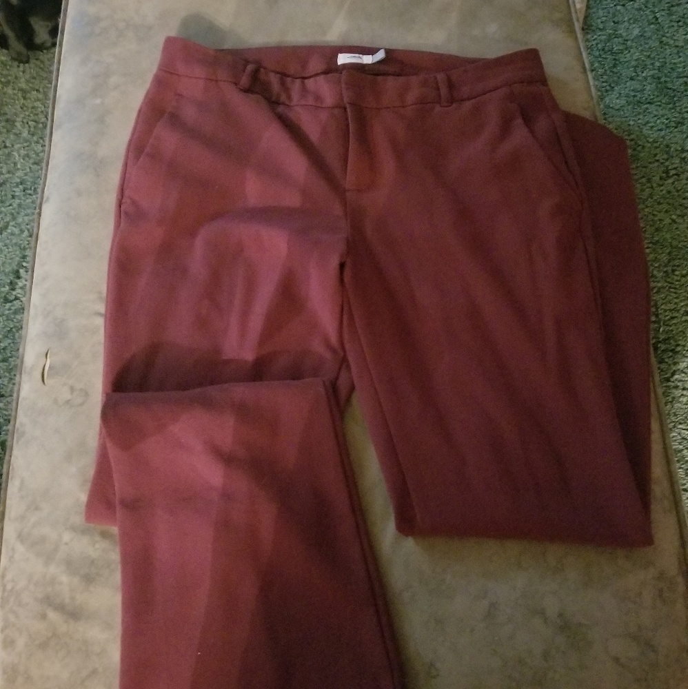Maroon bootcut dress pant